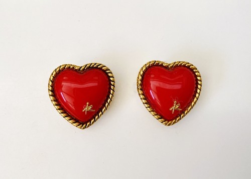 Boucles oreilles cœur rouge - cœur,