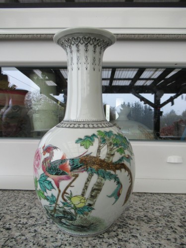 Vase porcelaine oiseau - vase,