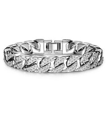Bracelet Homme Gourmette Cubain Chaîne Bracelet Argent/Or pour Homme Garçon C...