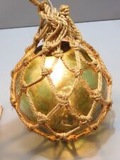 -BOULE FLOTTEUR de MARINE en VERRE VERT Adapté en BOULE DE LUMIERE LUSTRE     D