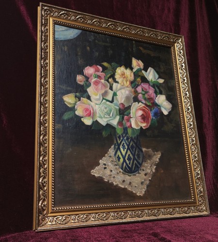 Tableau ancien huile bois - huile,