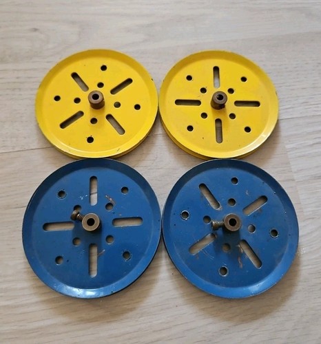 Meccano pièces poulie jaune - meccano, 4