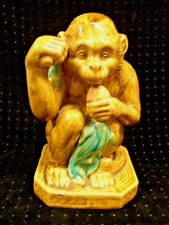 RARE SINGE SCULPTURE ANIMALIERE STATUE STATUETTE CERAMIQUE TERRE CUITE VERNISSE