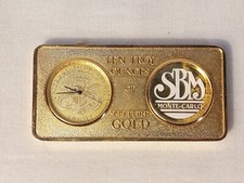 Rare : Montre de table en forme de lingot d'or - Objet pub de SMB Monte-Carlo