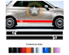 2 X BANDES ABARTH RACING ITALIE POUR FIAT 500 AUTOCOLLANT STICKER AUTO BD539