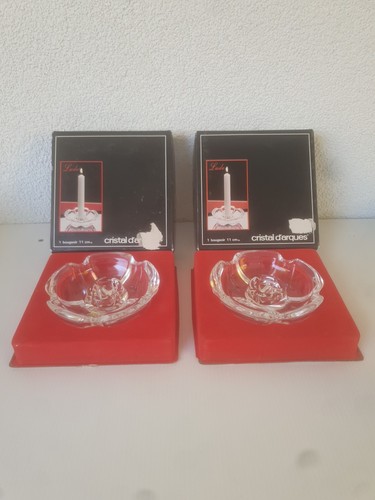 Lot bougeoirs en cristal - lot,