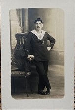 Carte photo Marin français – Brest Renan – Croiseur cuirassé Renan 1910-20