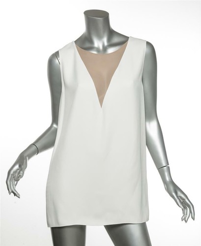 Lanvin ecru silk mesh neck - ecru,