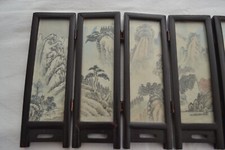 MINI PARAVENT  MOTIF JAPONNAIS 6 FACES DECOR COULEUR / NOIR ET BLANC