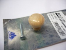 Bouton bois pin brut Ø 25 mm insert métal meubles tiroir