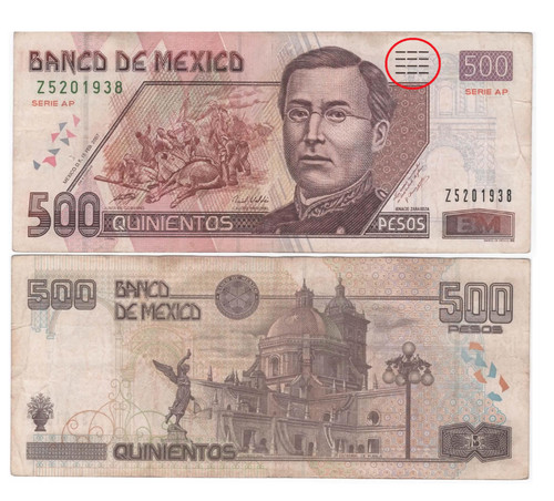 500 pesos mexico billete - pesos,