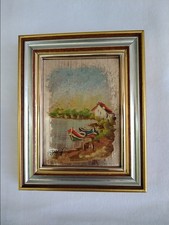 Miniature d'art peint à la main sur feuille d'argent véritable - CADIOU BORDEAUX