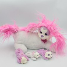 Peluche chien rose - blanc, puppy