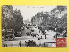 cpa PARIS Transport Circulation ATTELAGE CALÈCHE OMNIBUS VÉLO Charette Tonneaux