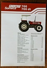 prospectus brochure tracteur Fiat Someca 766 et 766dt prospetto prospekt tractor