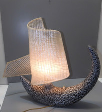 -LAMPE VALLAURIS MARINO LE VAUCOUR 1950/60 VINTAGE JONQUE VOILE D'ORIGINE   D