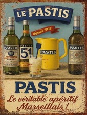 Plaque métal vintage - métal, pastis