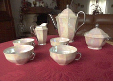 SERVICE A CAFE PORCELAINE DE SAXE  VINTAGE - marque BOURGEOIS - PARIS - TBE