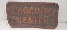Rare Tole chocolat menier 47 X 25 cm publicitaire non émaillée 