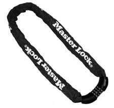 Antivol chaine acier 90cm x8mm serrure programmable 4 chiffres MASTER LOCK