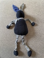 Peluche doudou lapin bleu