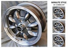 Mini Mk1-3, 850, 1000, 1275GT - Jeu de 4x roues Maxilite - Minilite 5x12" 4x1...