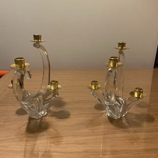 Paire bougeoirs signés - paire,