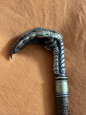 Canne casse tête XIX ème pommeau en Bronze pattes de rapace