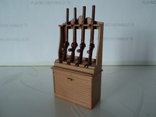 PLAYMOBIL vintage western râtelier marron clair carabines fort nordistes shérif 