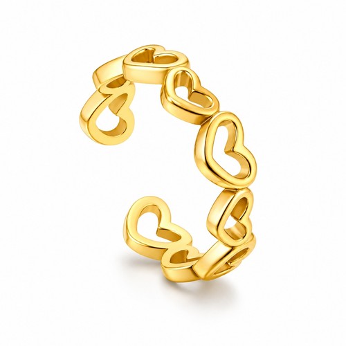 Bague cœur fine dorée pvd - bague,