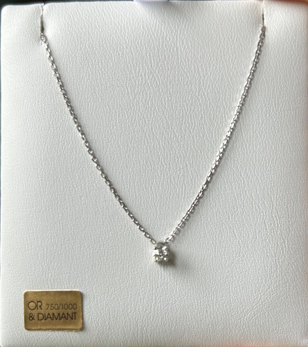 Pendentif blanc diamant - or,