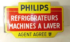 Plaque émaillée ancienne Philips réfrigérateurs machines à laver Double face
