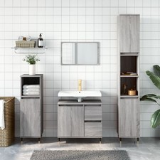 Armoire de Salle de Bain Meuble de Rangement Toilette Bois d'Ingénierie vidaXL