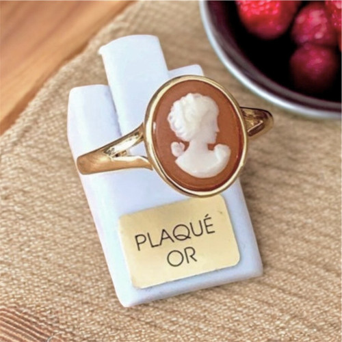 Bague camée rouge plaqué - bague, et
