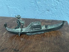 Ancienne petite gondole métal Venise déco Italie objet vitrine encrier