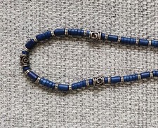 Collier perles bleues mixte