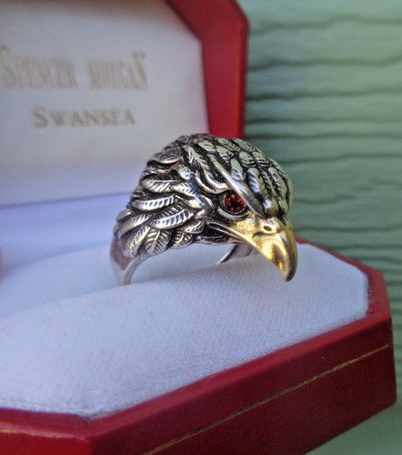 Bague vintage aigle argent - bague,