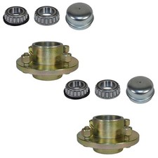 Paire de moyeu de roue moulé remorque 4" PCD 1" roulement conique 4 goujons a...