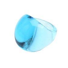 LALIQUE Bague en cristal bleu