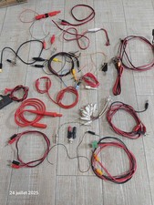 Lot de 0.8Kg de Cordons et Fiches Bananes Crocodiles pour Test et Labo ( P15 )