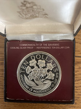 Argent BE 49g - 10 Bahamas Indépendance Day 1975 - Coffret Franklin Mint - Proof