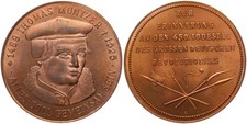 Médaille - 1975 Thomas Müntzer 1489-1525 - 450 Todestag (Jour de la Mort)