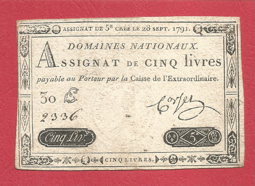 Assignat livres septembre - 5,