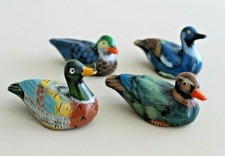 4 canards de collection statues sculptures en céramique peints à la main