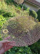 Saladier métallique rose / corbeille à fruits