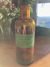 Flacon d'apothicaire en verre ambré,  ancienne bouteille de Formol  1 L