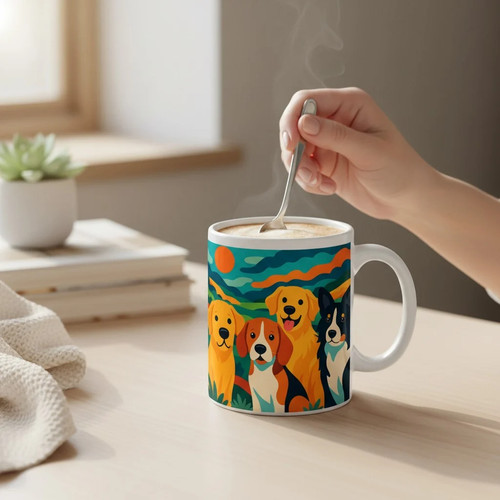 Mug céramique chien - en,