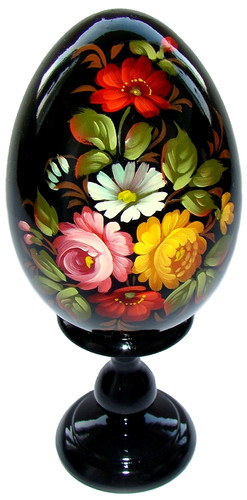 Oeuf bois décoré - oeuf,