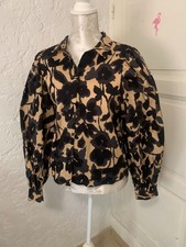 Blouse / chemisier ONLY beige et noir taille S neuve manches bouffantes