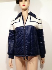 Blouson Anorak  ski vintage Bleu marine et blanc  EIDER  taille S